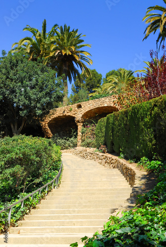 Stairs in Gaudi park guell barcelona spain #14887442