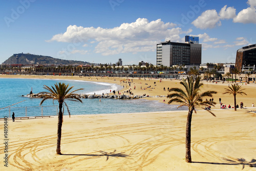 Canvas Print Barcelona beach spain