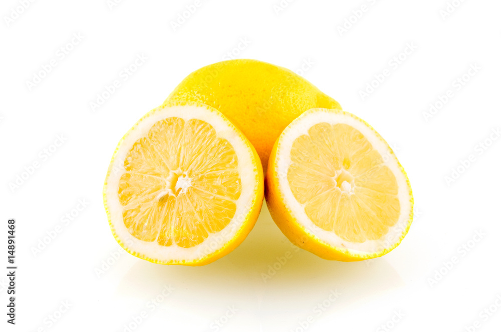 Fresh lemons on white background Fresh lemons on white background
