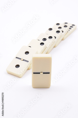 Leadership. Concept with dominoes