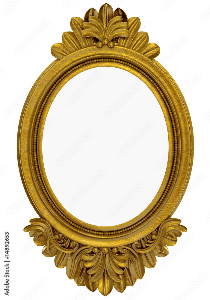 golden round frame Stock Illustration