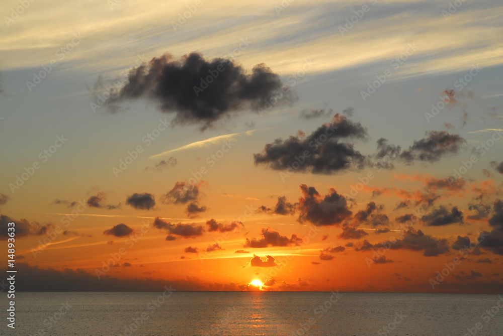 sunset on tropical island cuba