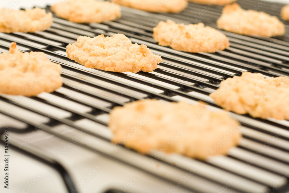 Coconut cookies cooling Coconut cookies cooling