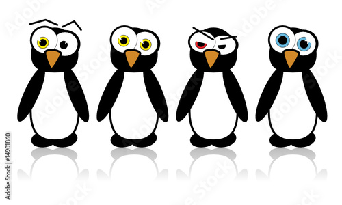 Illustrated vector pinguins