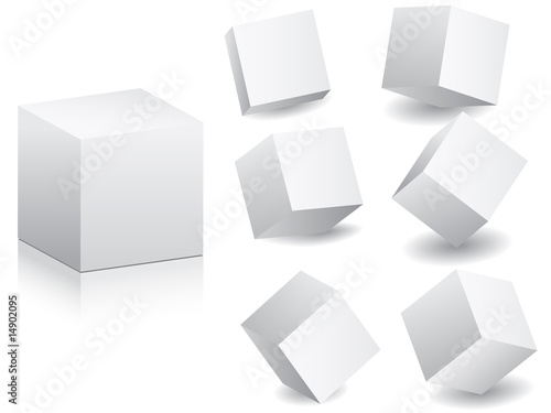 white boxes in different position vector illustration