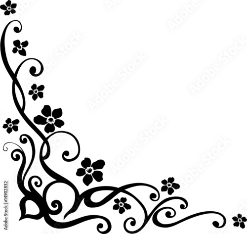 border, filigrane Ranke mit Blumen