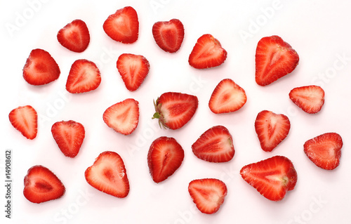segments of the strawberries