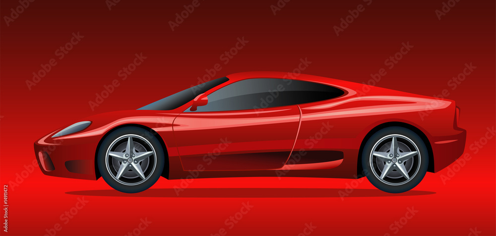 Naklejka premium Red car