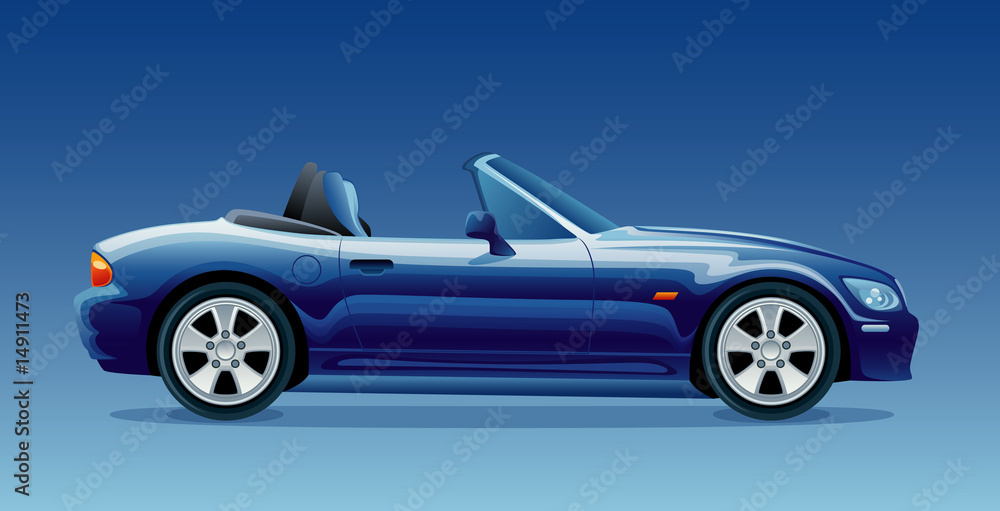 blue car cabriolet