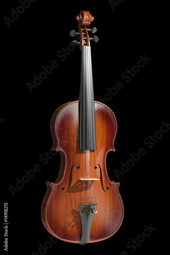 Violin isolated on black