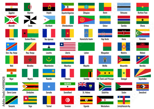 Länderflaggen Afrika mit Ländernamen