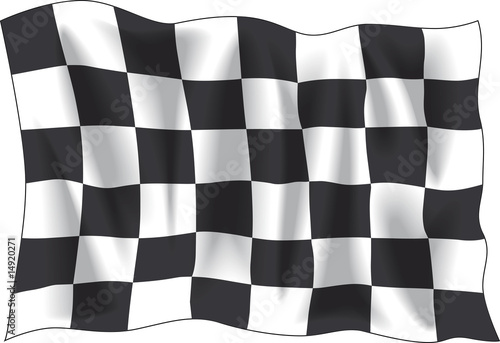 Race finish flag isolated on white background