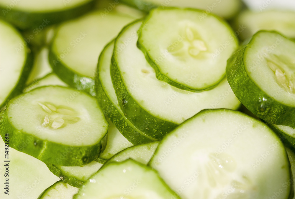 Fresh natural cucumber slice to background Fresh natural cucumber slice to background