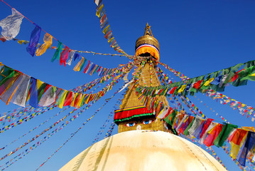 Handdoek met foto Nepal Boudhanath stoepa in Nepal  © dzain
