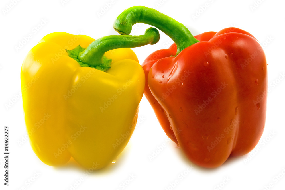 Red and yellow bell peppers Red and yellow bell peppers