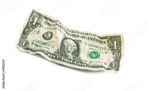 jagged crumple wrinkled dollar