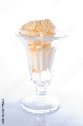 Vanilla ice cream in glass cup