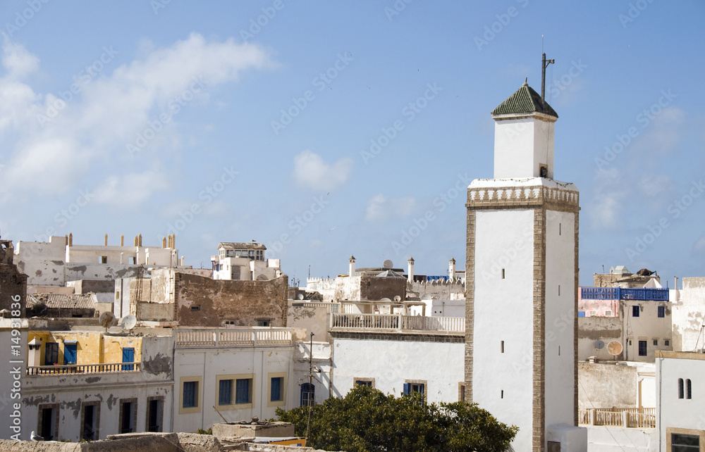 mosque and rooftops essaouira morocco