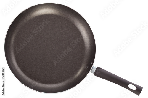 Teflon frying pan isolated on white background