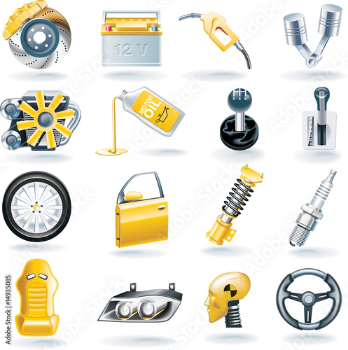 Vector car parts icon set