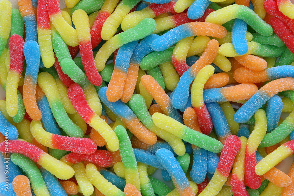 Εκτύπωση καμβά Candy - Colorful Gummy Worms