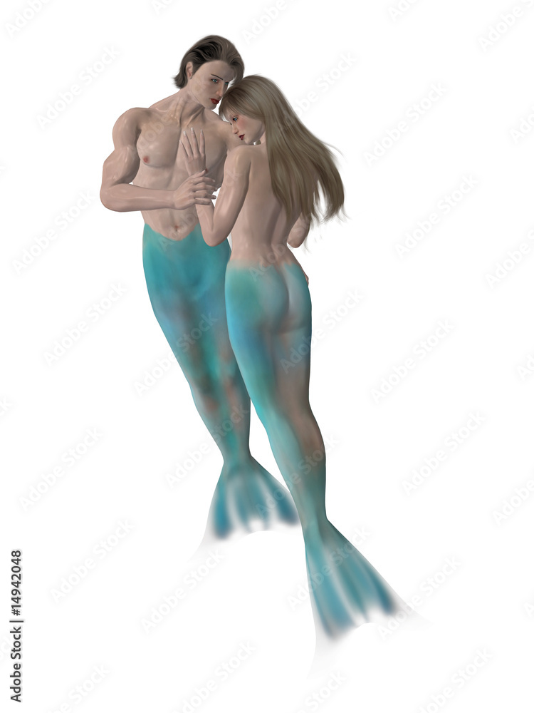 Fototapeta premium Mermaid Couple