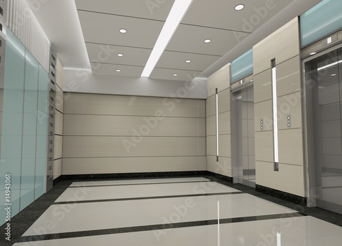 3d elevator lobby rendering