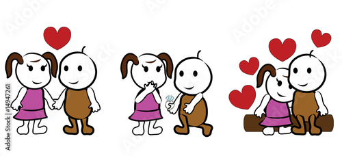 lovers cartoon - valentine, wedding, romance