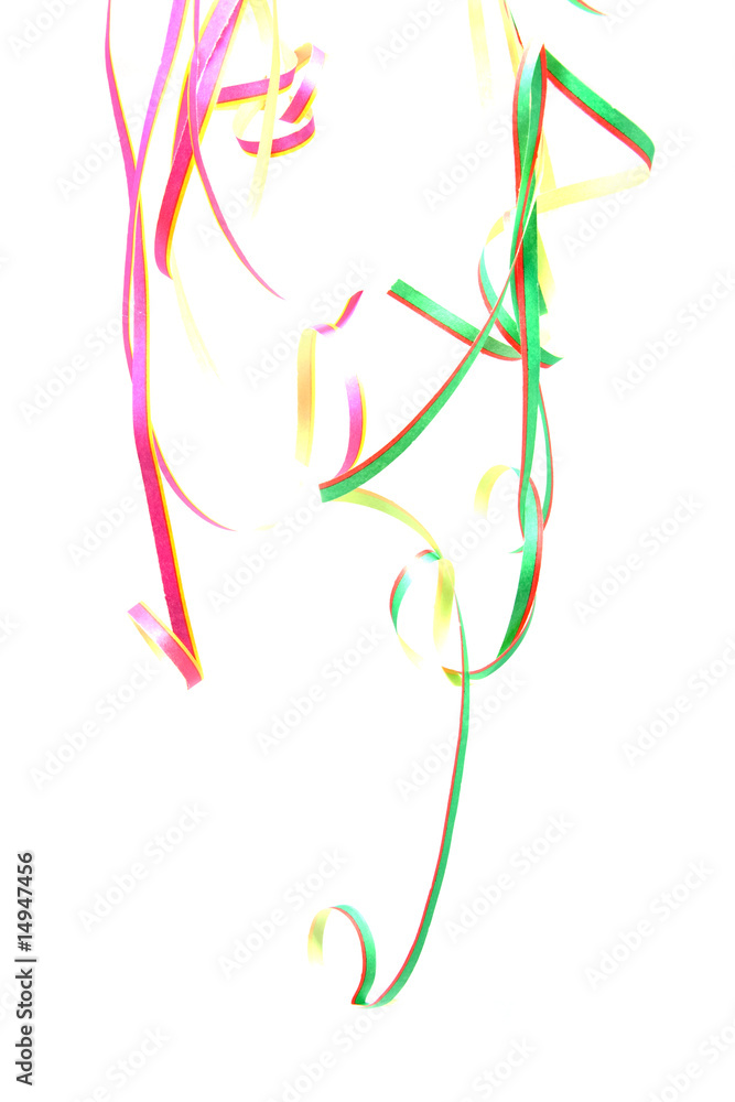Party streamers isolated on white background Party streamers isolated on white background