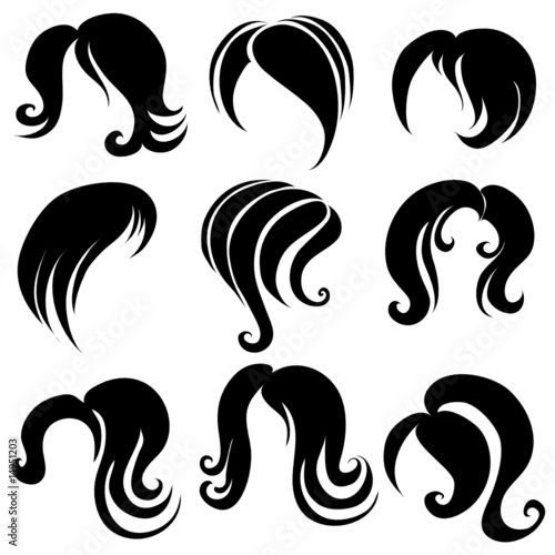 Set of hair symbols