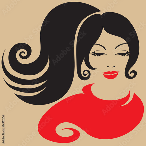 Beautiful girl in red scarf
