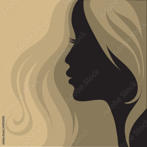 Close-up vintage woman with beautiful hair