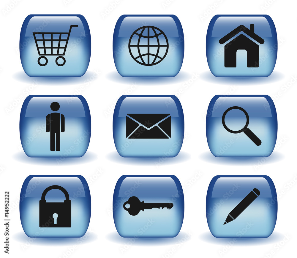 Aqua Blue Web Icon Set - I Aqua Blue Web Icon Set - I