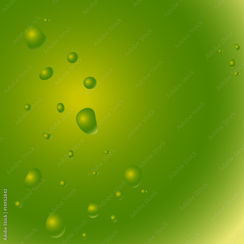 Grüner Hintergrund mit Wassertropfen