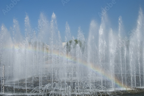 Fountain and rainbow