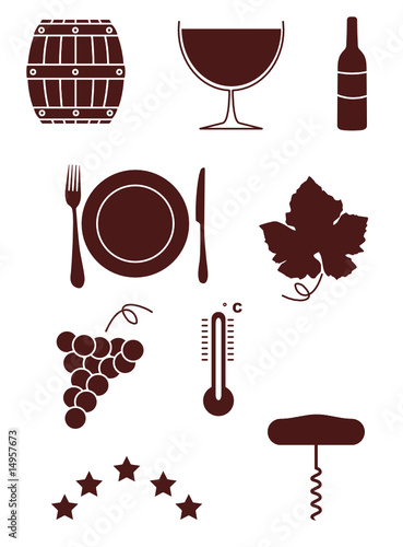 Picto en vecteurs : domaine du vin