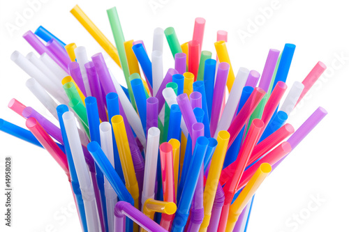 Colorful drinking straws background