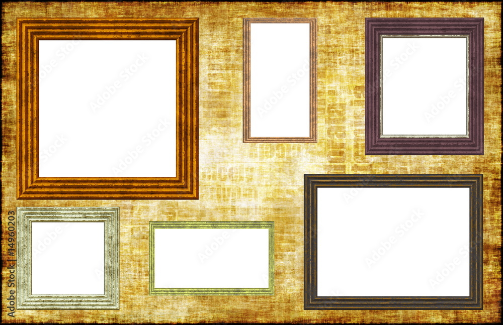 Photo Frames on a Grunge Wall