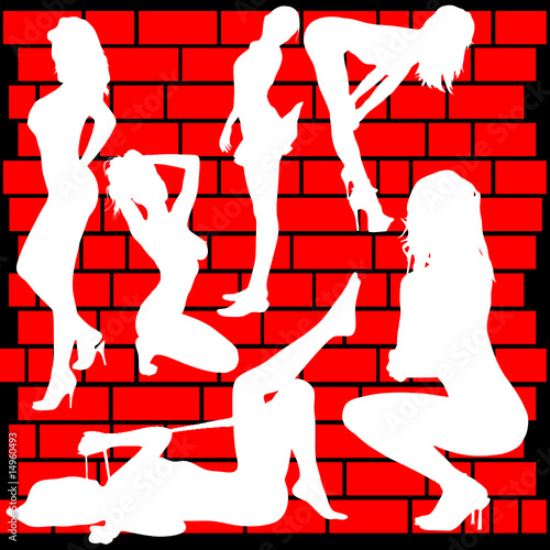white sexy girl vector silhouettes