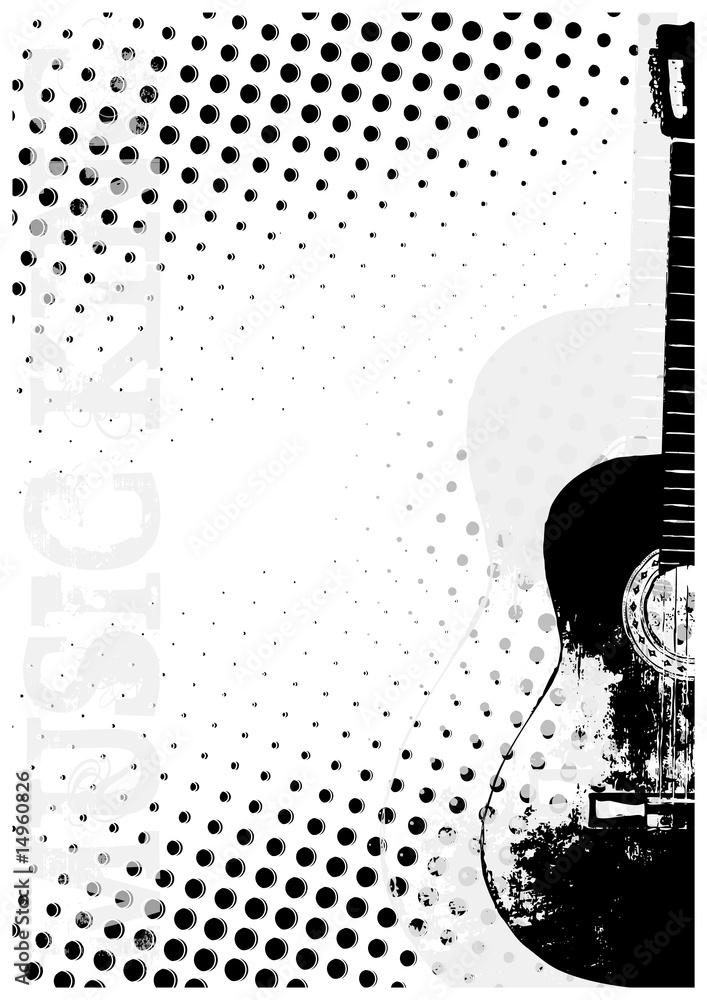 Obraz premium guitar dots poster background