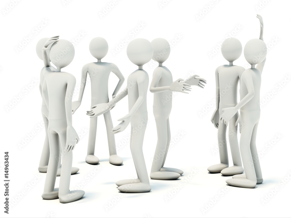 Crowd of the talking mans isolated on white Crowd of the talking mans isolated on white