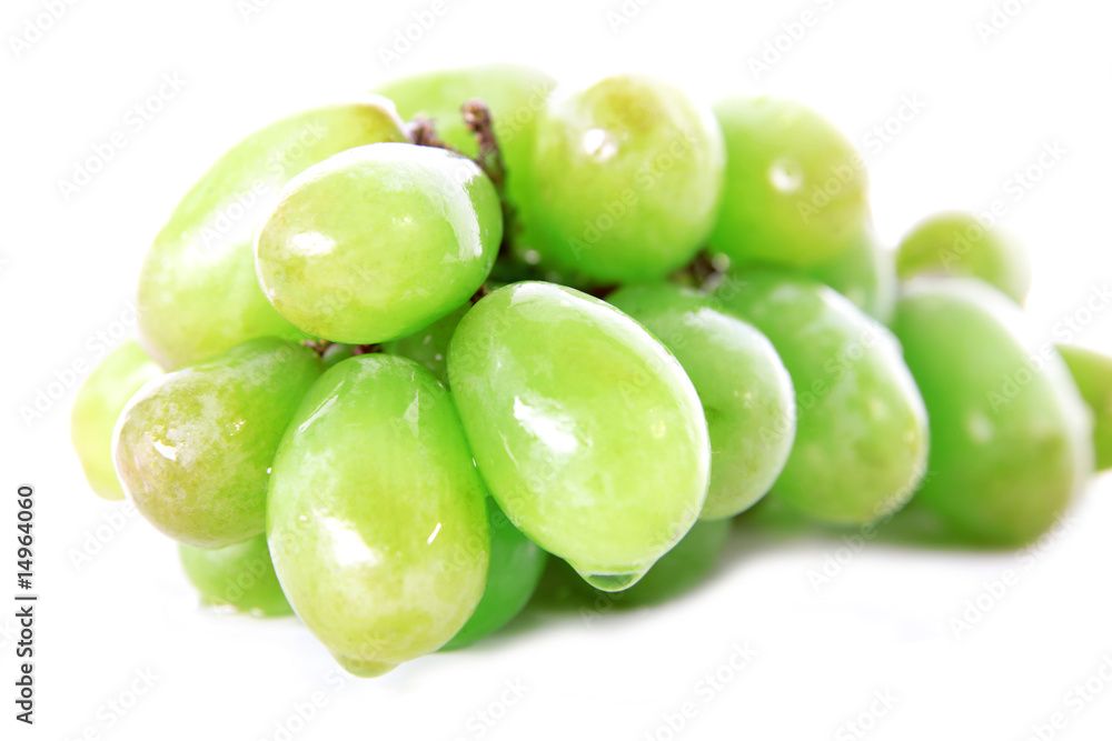 fresh green grape isolated on white fresh green grape isolated on white