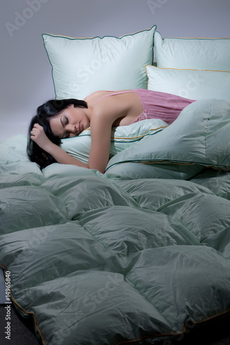Woman, Blanket And Pillows