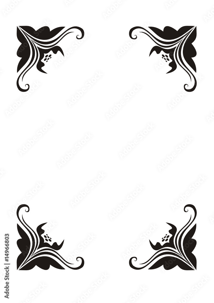 Naklejka premium Floral corners