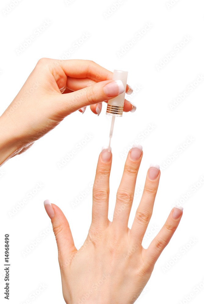 Applying nail polish Applying nail polish