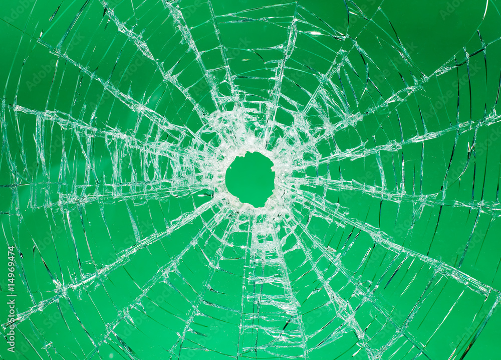 Fototapeta premium Broken car glass of windscreen