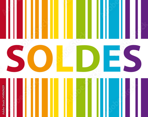Soldes code barre coloré