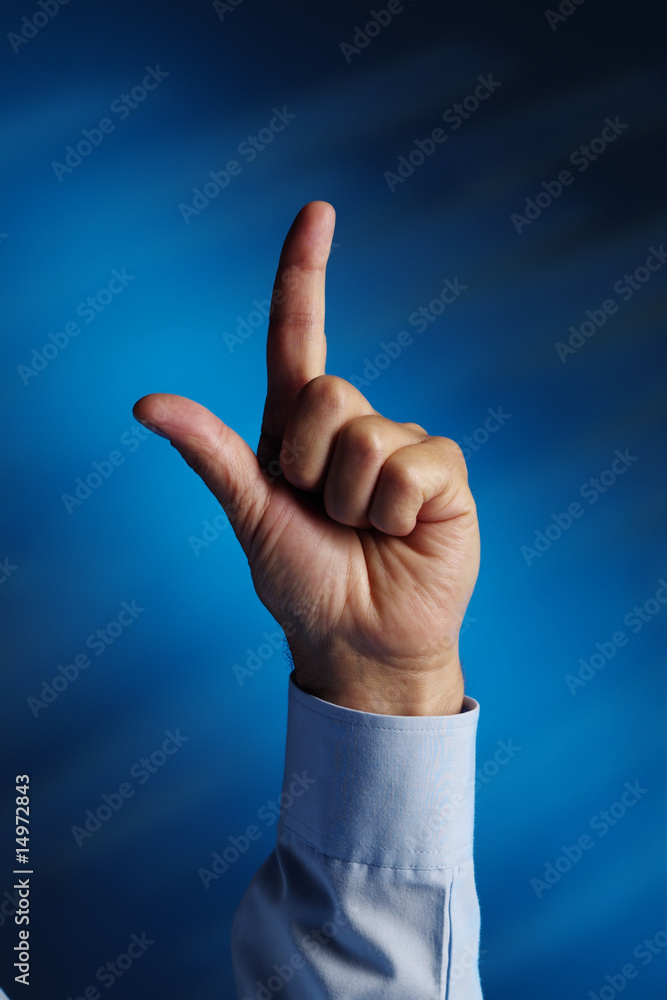 Hand gesturing number one (P) Hand gesturing number one (P)