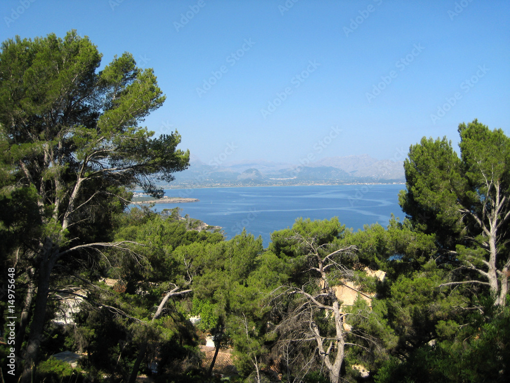 Bay of Pollenca, peninsula Formentor, view from peninsula Victoria - coastal cliff coast with ocean view