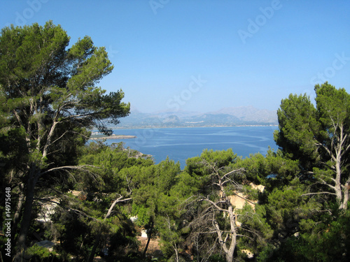 Bay of Pollenca, peninsula Formentor, view from peninsula Victoria - coastal cliff coast with ocean view